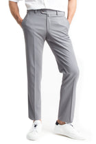 Açık Gri Yünlü Klasik Kumaş Pantolon