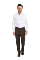 Kahve 4 Drop Relaxed Fit Rahat Kesim Yünlü Klasik Kuma? Pantolon-Abdullah Ki??l?