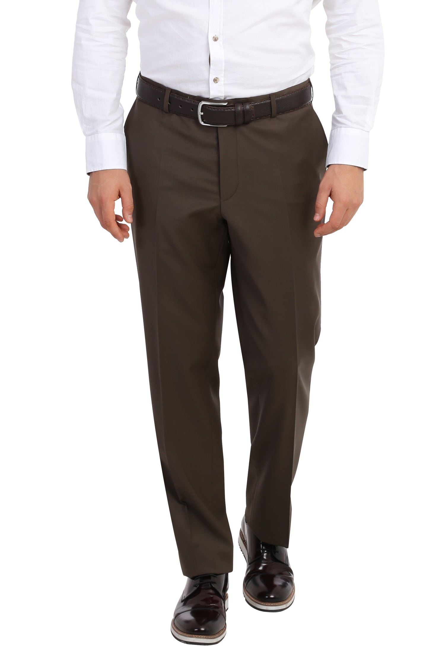 Kahve 4 Drop Relaxed Fit Rahat Kesim Yünlü Klasik Kuma? Pantolon-Abdullah Ki??l?