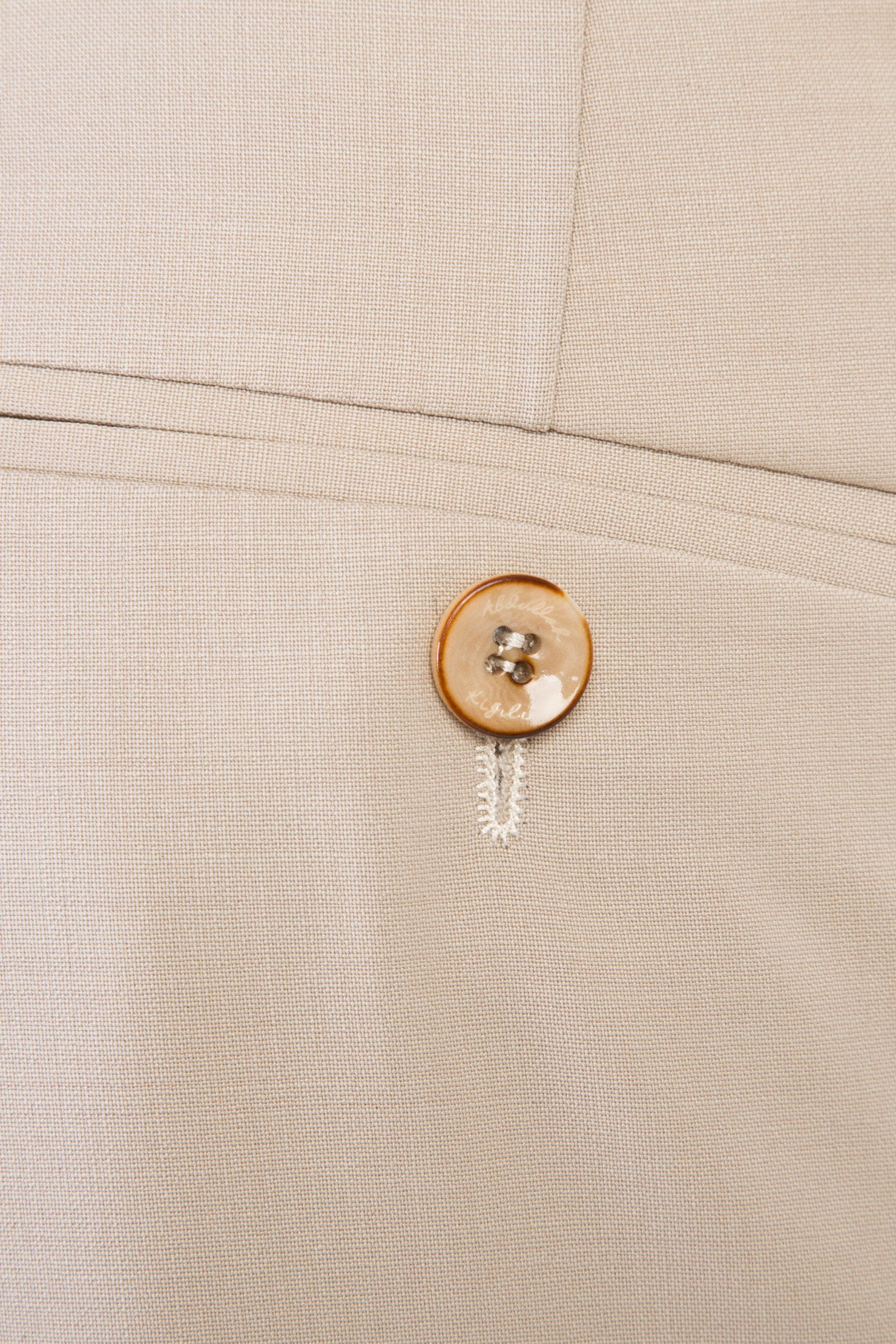 Bej Yünlü Klasik Kumaş Pantolon