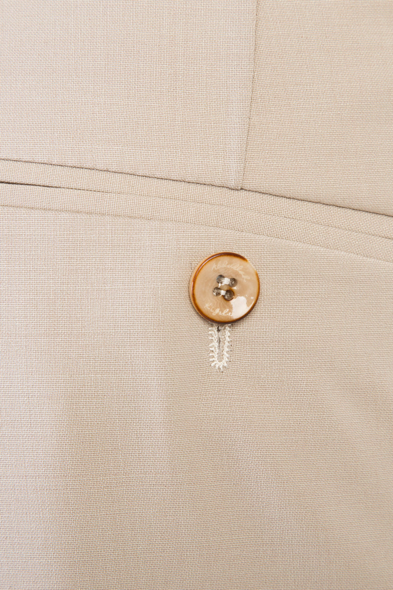 Bej Yünlü Klasik Kumaş Pantolon