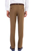 Aç?k Kahve - Camel 4 Drop Relaxed Fit Rahat Kesim Yünlü Klasik Kuma? Pantolon-Abdullah Ki??l?