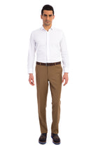 Açık Kahve - Camel Yünlü Klasik Kumaş Pantolon