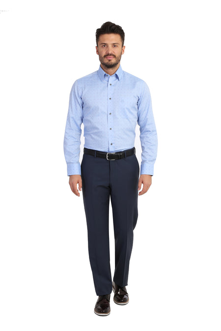Petrol 6 Drop Regular Fit Standart Kesim Yünlü Klasik Kuma? Pantolon-Abdullah Ki??l?