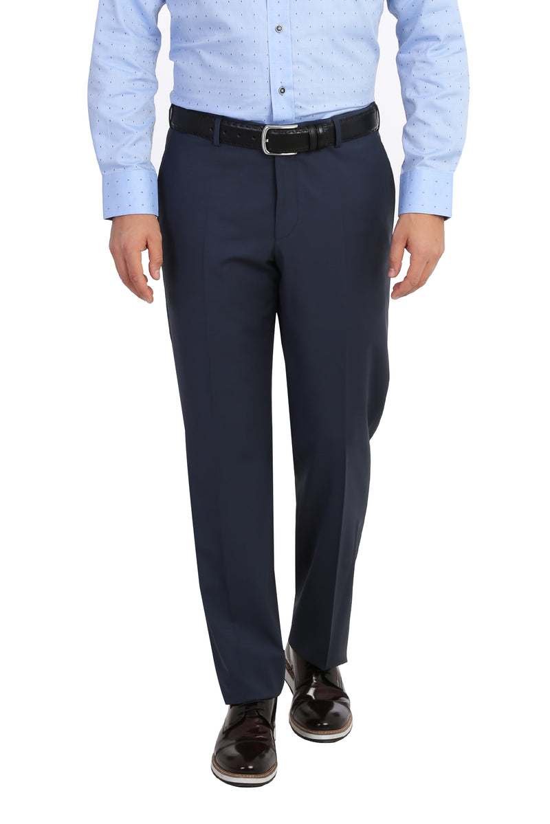 Petrol Relaxed Fit Rahat Kesim Yünlü Klasik Kumaş Pantolon