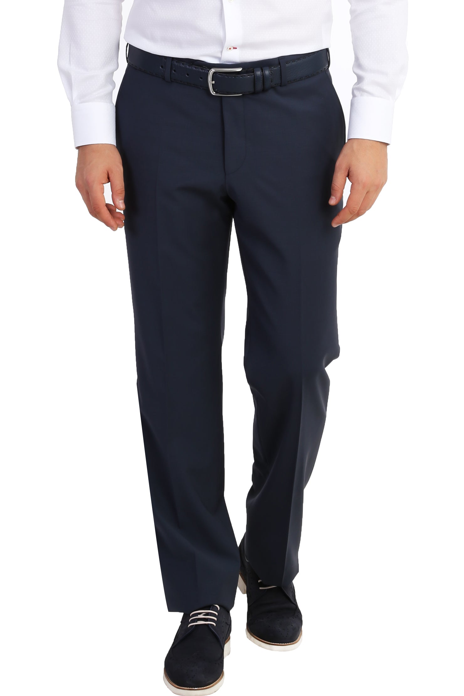 Petrol Yünlü Klasik Kumaş Pantolon