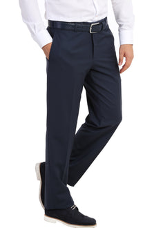 Petrol Relaxed Fit Rahat Kesim Yünlü Klasik Kumaş Pantolon