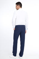 Lacivert 6 Drop Regular Fit Standart Kesim ?talyan Keten Kuma? Pantolon-Abdullah Ki??l?