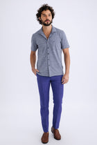 Mavi İtalyan Keten Kumaş Pantolon