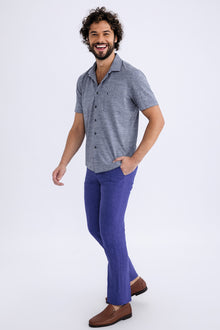 Mavi İtalyan Keten Kumaş Pantolon