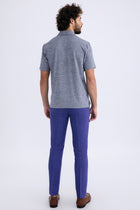 Mavi İtalyan Keten Kumaş Pantolon