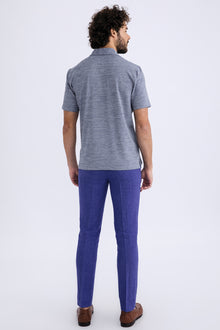 Mavi İtalyan Keten Kumaş Pantolon