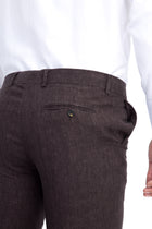 Kahve İtalyan Keten Kumaş Pantolon