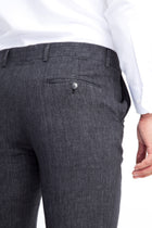 Antrasit 6 Drop Regular Fit Standart Kesim ?talyan Keten Kuma? Pantolon-Abdullah Ki??l?