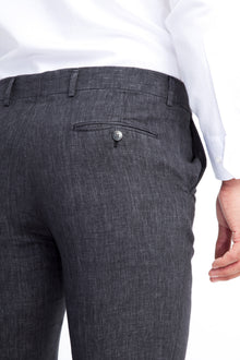 Antrasit 6 Drop Regular Fit Standart Kesim ?talyan Keten Kuma? Pantolon-Abdullah Ki??l?