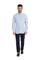 Açık Mavi St Keten Tasarım Gömlek