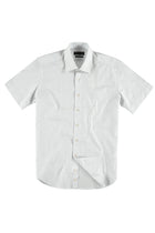 Açık Mavi Kısa Kol Slim Fit Dar Kesim Desenli Pamuk Gömlek