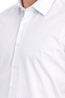 Açık Mavi Kısa Kol Slim Fit Dar Kesim Desenli Pamuk Gömlek