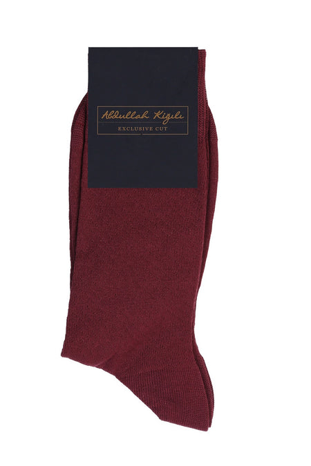 Bordo Düz Merserize Çorap