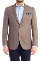 Aç?k Kahve - Camel 6 Drop Regular Fit Standart Kesim Ka?mir Klasik Ceket-Abdullah Ki??l?
