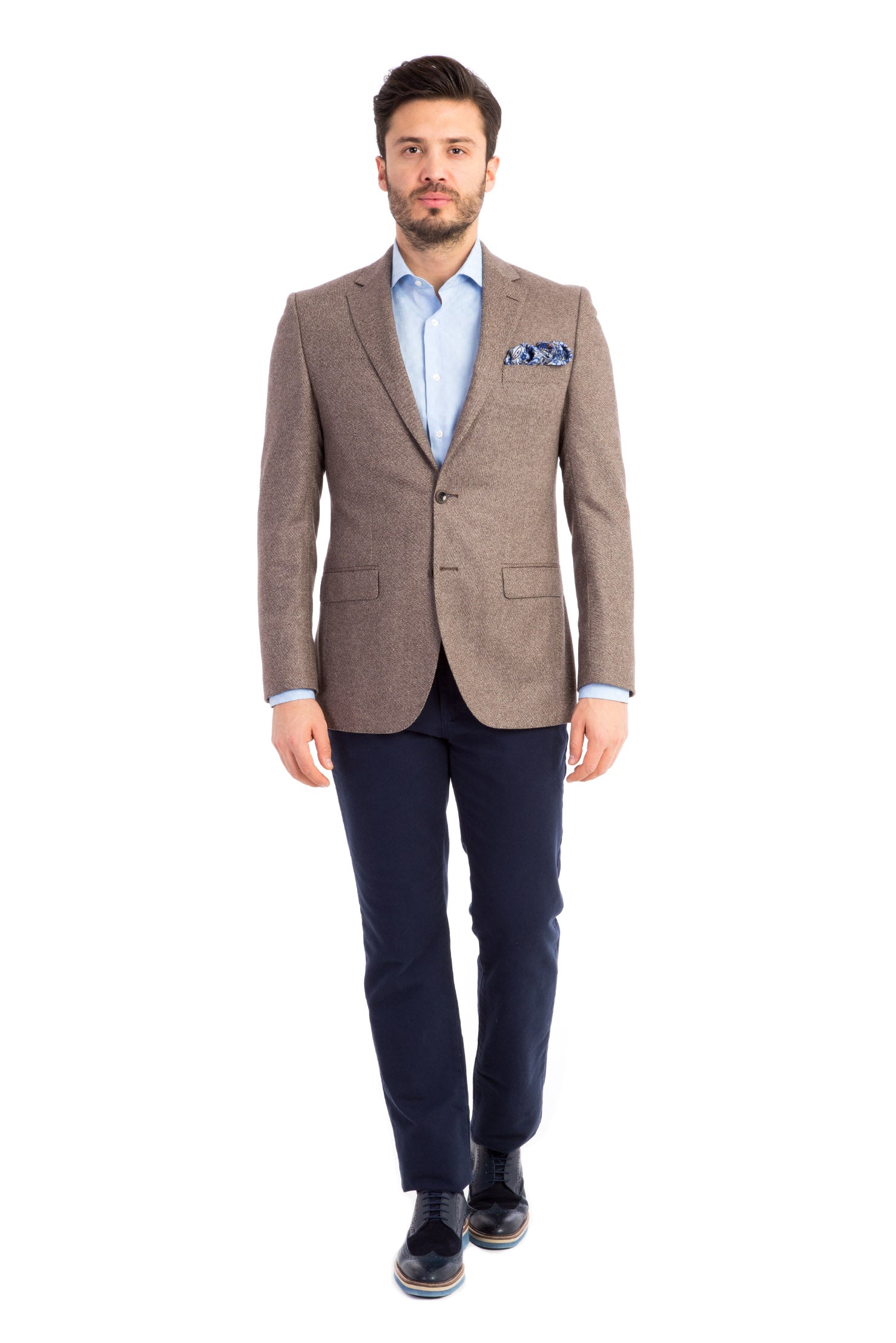 Açık Kahve - Camel Kaşmir Klasik Ceket