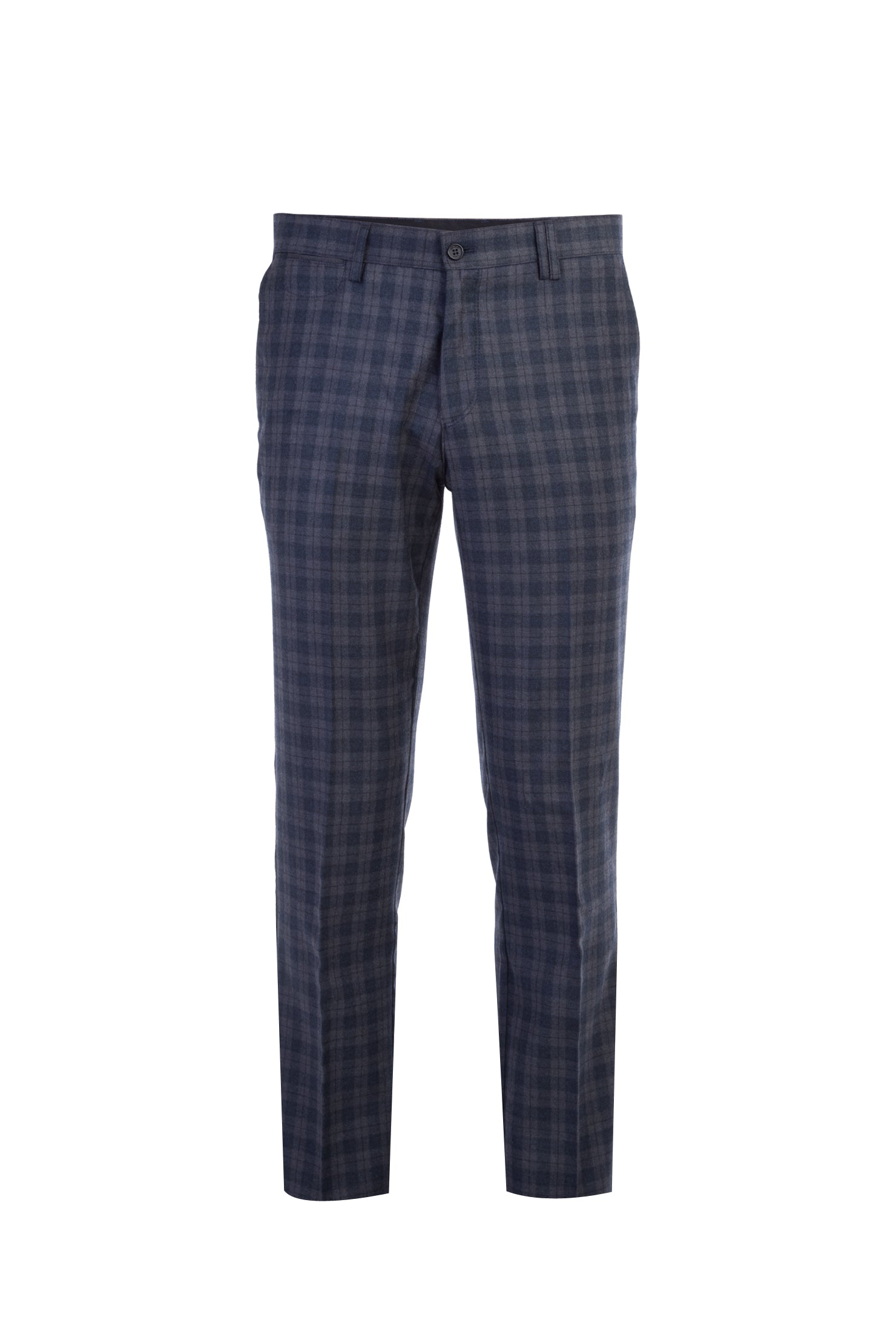 Orta Füme Super Slim Fit Ekstra Dar Kesim Yün Flanel Kumaş Pantolon