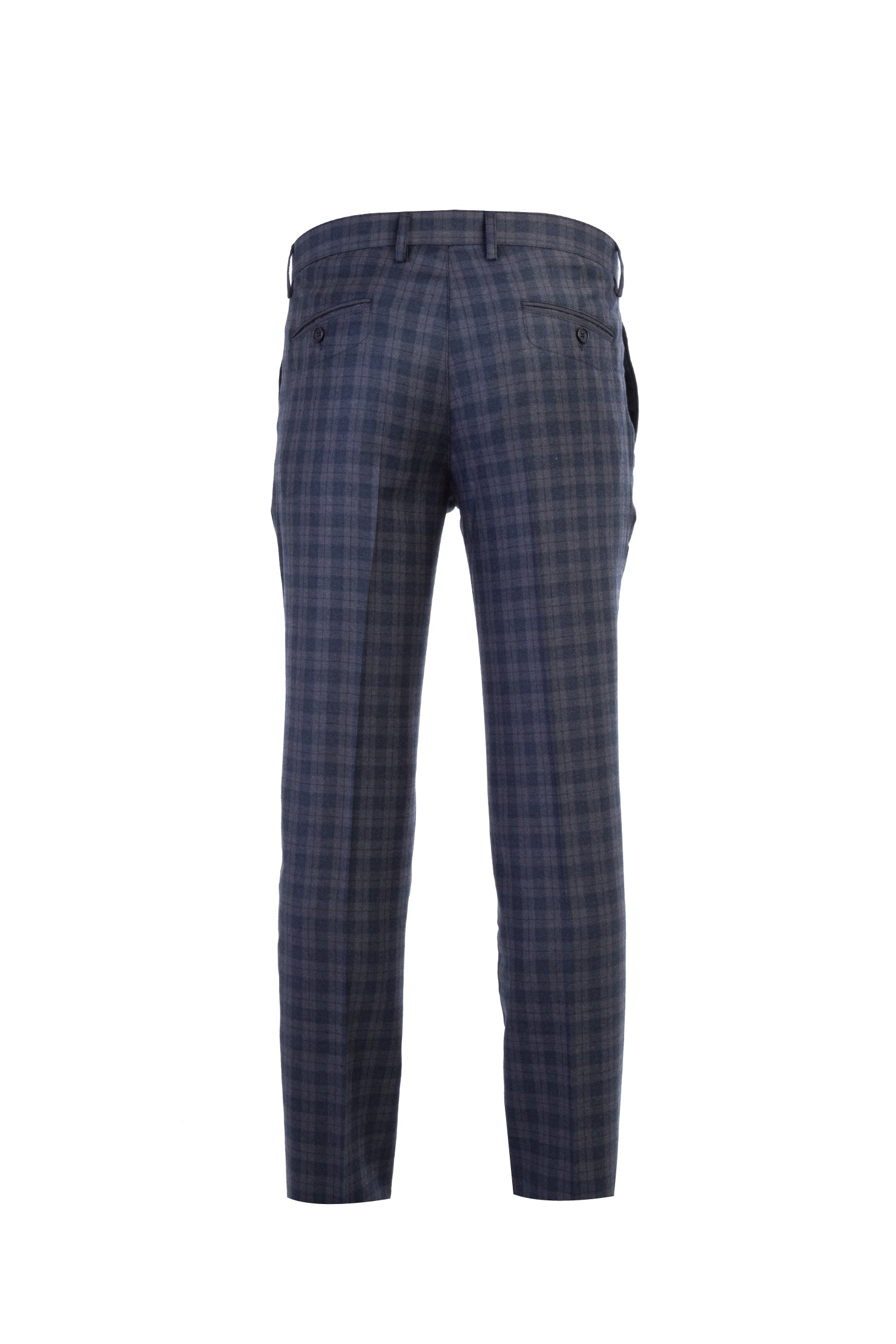 Orta Füme Super Slim Fit Ekstra Dar Kesim Yün Flanel Kumaş Pantolon