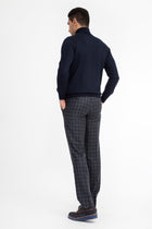 Orta Füme Super Slim Fit Ekstra Dar Kesim Yün Flanel Kumaş Pantolon