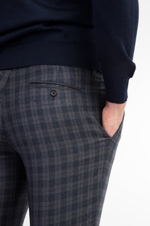 Orta Füme Super Slim Fit Ekstra Dar Kesim Yün Flanel Kumaş Pantolon