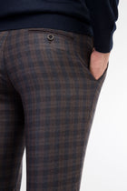 Kahve Super Slim Fit Ekstra Dar Kesim Yün Flanel Kumaş Pantolon