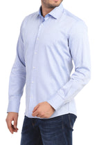 Açık Mavi Ak Ks Desenli Slım Gömlek