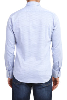 Açık Mavi Ak Ks Desenli Slım Gömlek