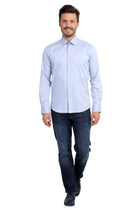 Açık Mavi Ak Ks Desenli Slım Gömlek