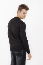 Siyah Düz Bisiklet Yaka Triko