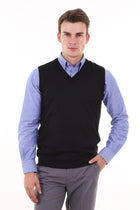 Siyah A.K.Düz V Yaka Süveter