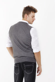 Orta Füme DÜZ V YAKA SÜVETER