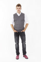 Orta Füme DÜZ V YAKA SÜVETER