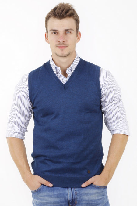 Petrol DÜZ V YAKA SÜVETER-Abdullah Ki??l?
