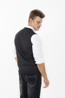 Antrasit A.K.Düz V Yaka Süveter