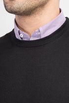 Siyah Bisiklet Yaka Yünlü Süveter