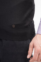 Siyah Bisiklet Yaka Yünlü Süveter