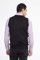 Siyah Bisiklet Yaka Yünlü Süveter