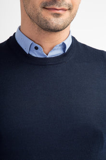 Lacivert Bisiklet Yaka Yünlü Süveter