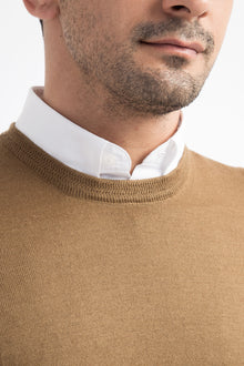 Açık Kahve - Camel Bisiklet Yaka Yünlü Süveter