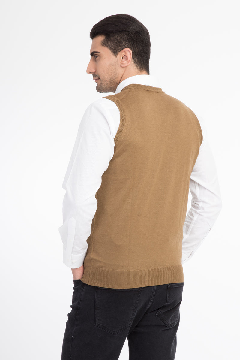 Açık Kahve - Camel Bisiklet Yaka Yünlü Süveter