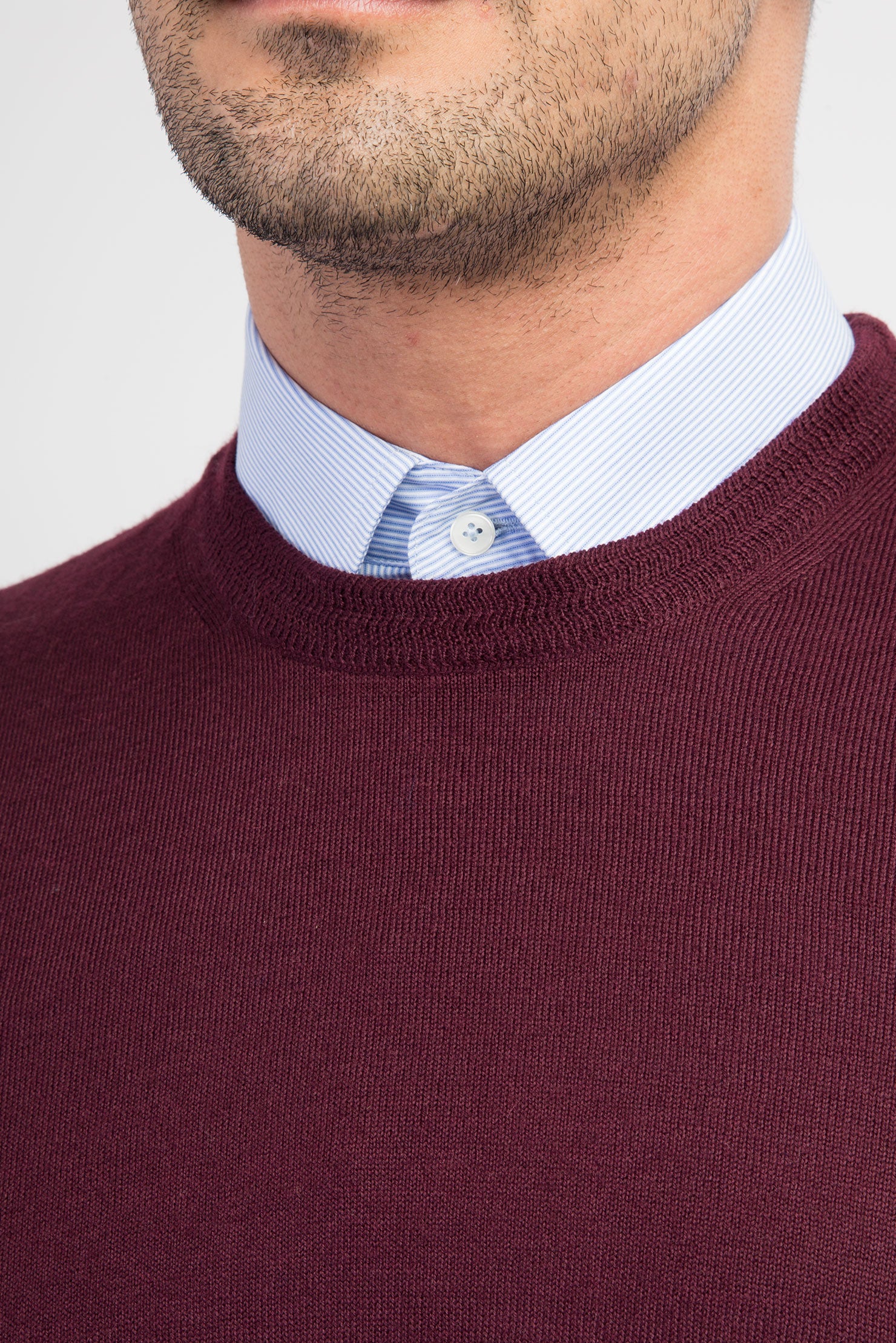 Bordo Bisiklet Yaka Yünlü Süveter