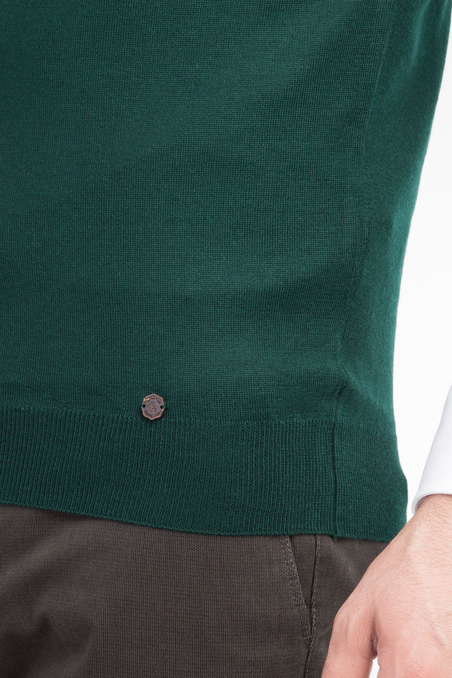 Koyu Yesil Bisiklet Yaka Yünlü Süveter