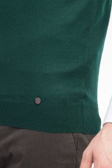 Koyu Yesil Bisiklet Yaka Yünlü Süveter