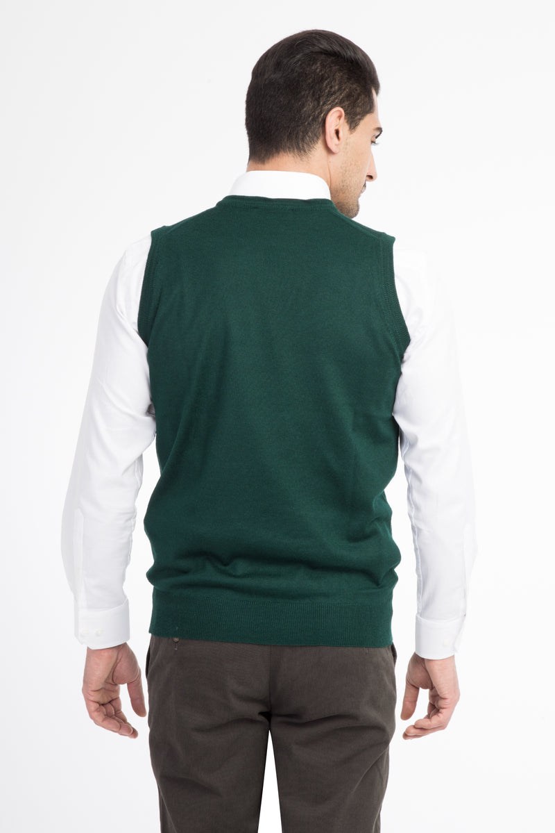 Koyu Yesil Bisiklet Yaka Yünlü Süveter