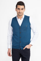 Petrol Yünlü Klasik Yelek